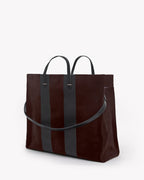 Clare V. Simple Tote – Truffle Suede w/ Racing Stripes – detail 5