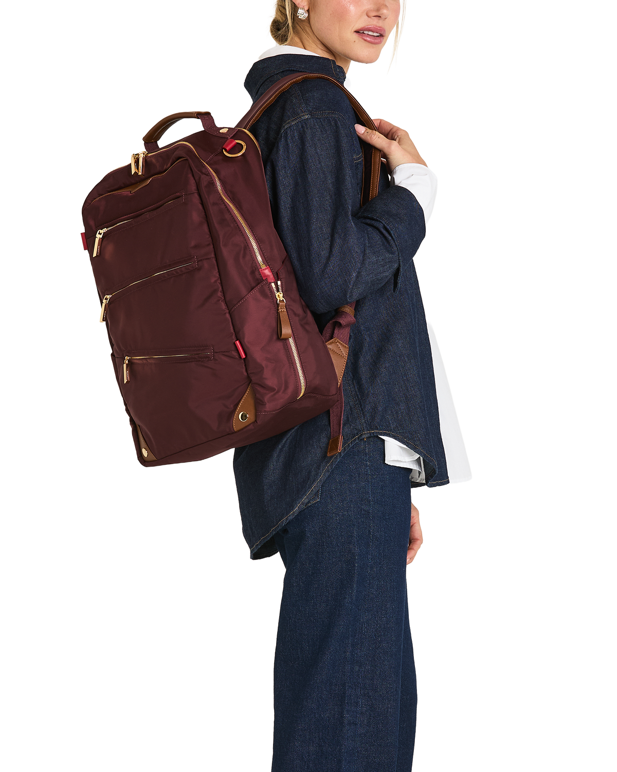 Hammitt Eden Backpack Backpack – Wine Nylon/Gold – detail 2