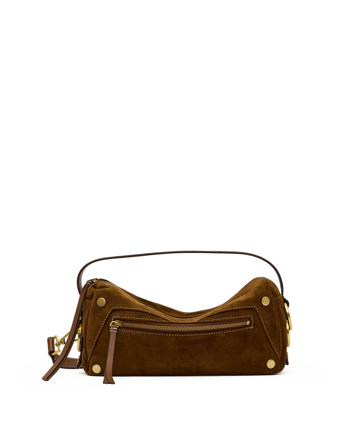 Hammitt Doxie Medium Satchel – Cinnamon Suede/Antique Gold