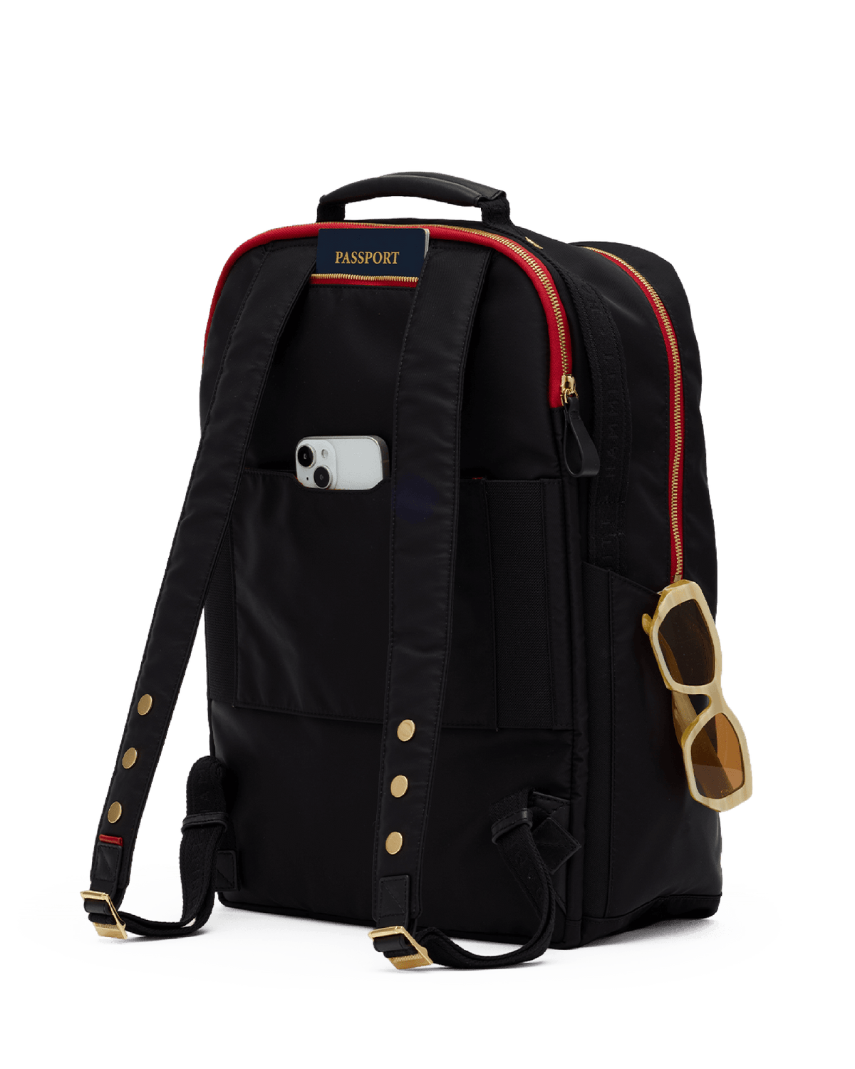 Hammitt Eden Backpack Backpack – Black Nylon/Gold Red Zip – detail 4