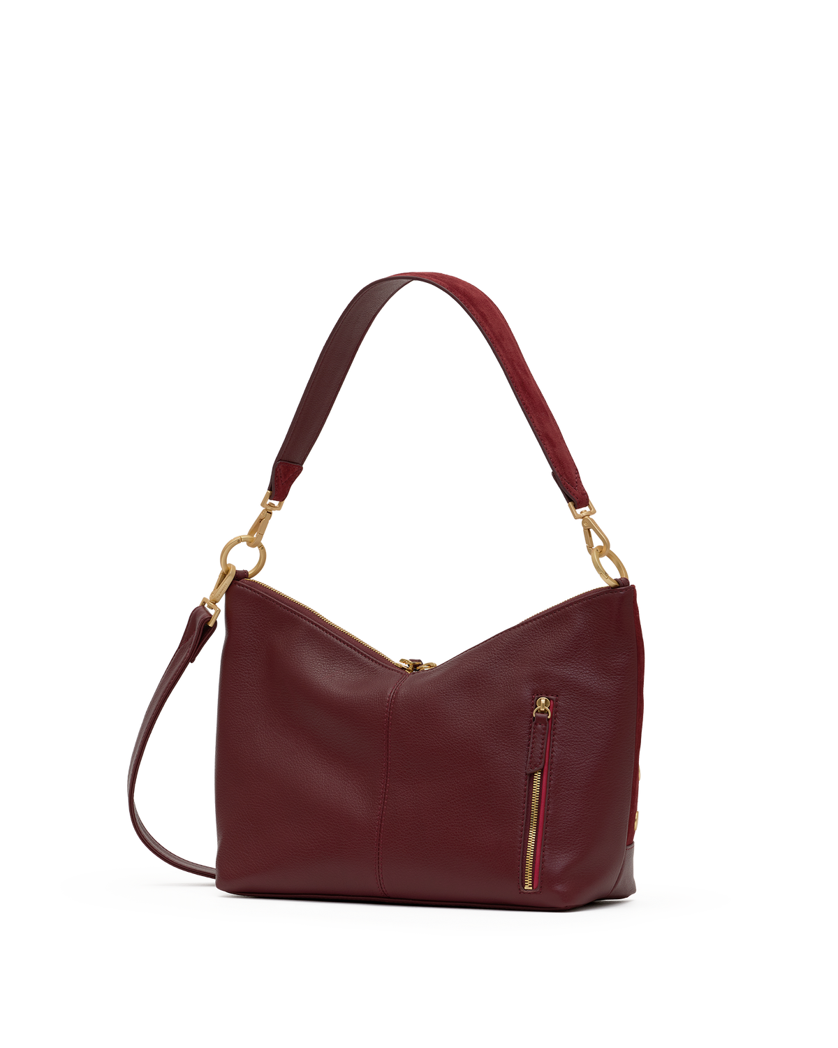 Hammitt Grace Medium Satchel – Cherrywood Suede/Brushed Gold – detail 3