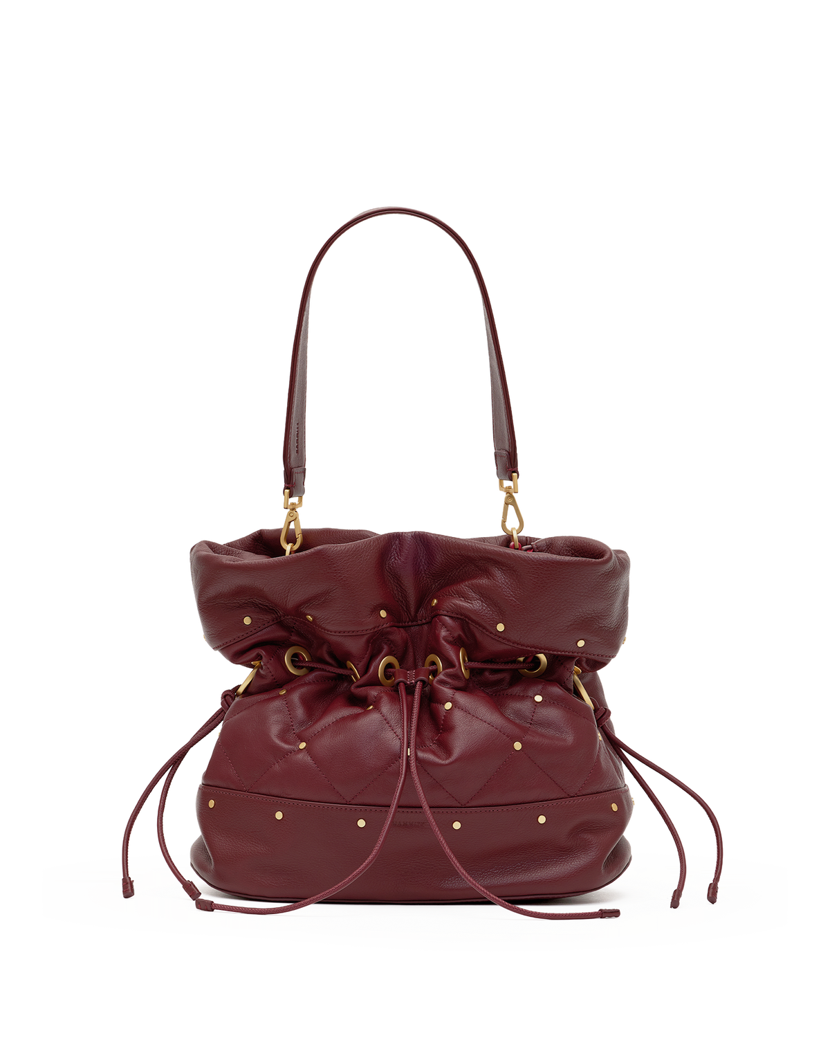 Hammitt Gianna Large Bucket Bag – Quilted Cherrywood/Brushed Gold