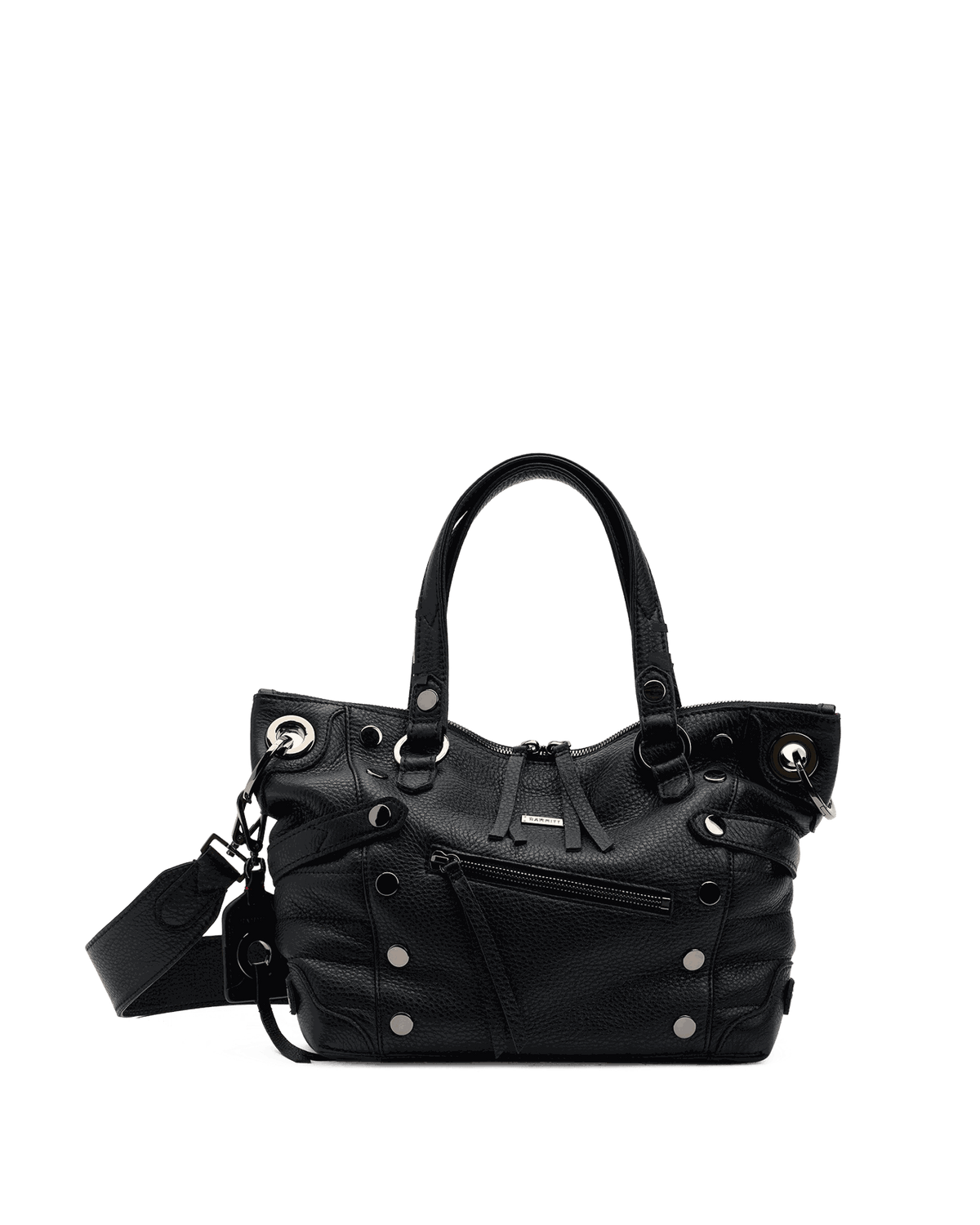 Hammitt Daniel Medium Satchel – Moto Black/Gunmetal