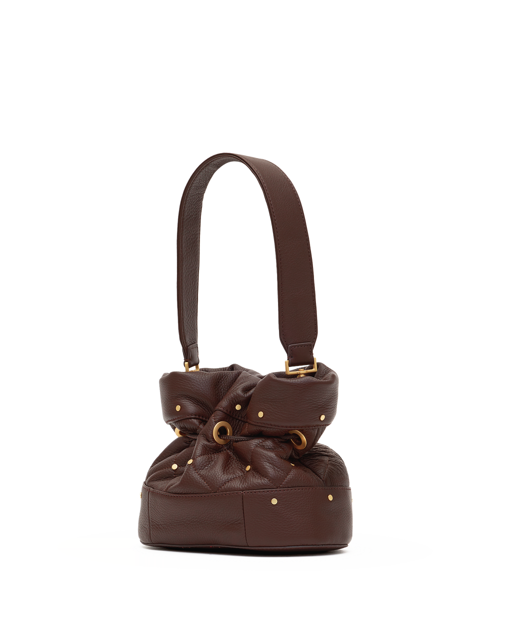Hammitt Gianna Small Bucket Bag – Quilted Espresso/Brushed Gold – detail 5