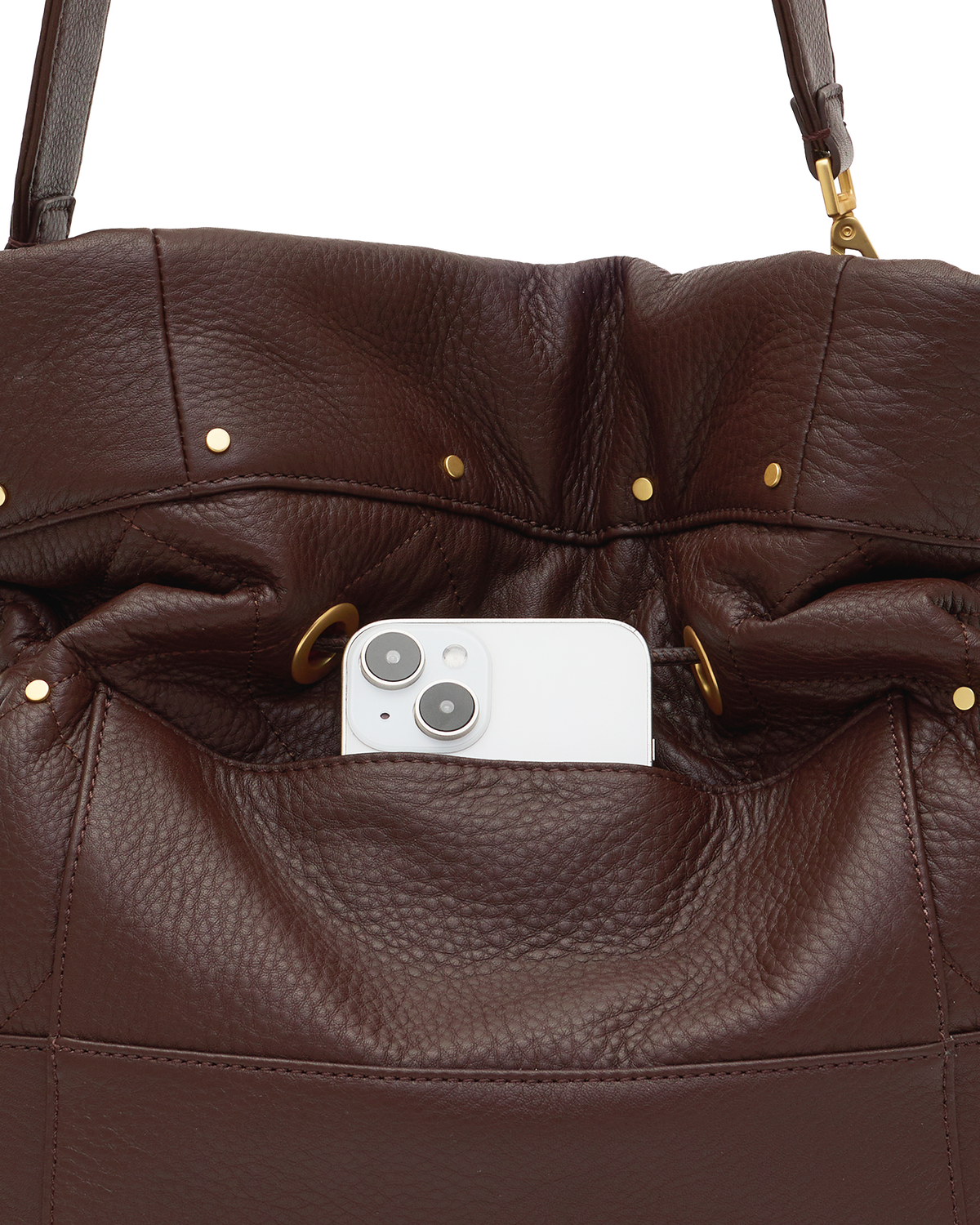 Hammitt Gianna Large Bucket Bag – Quilted Espresso/Brushed Gold – detail 5