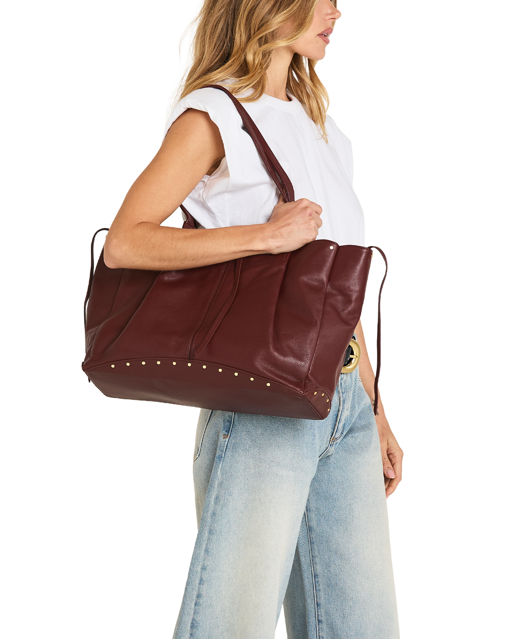 Hammitt Meryl Carryall Tote – Cherrywood Pebble/Brushed Gold – detail 2