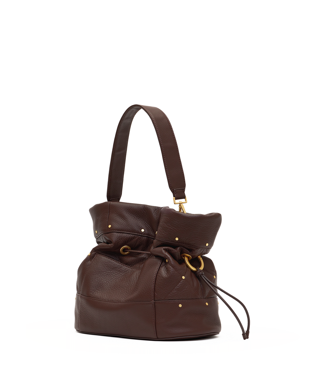 Hammitt Gianna Large Bucket Bag – Quilted Espresso/Brushed Gold – detail 3