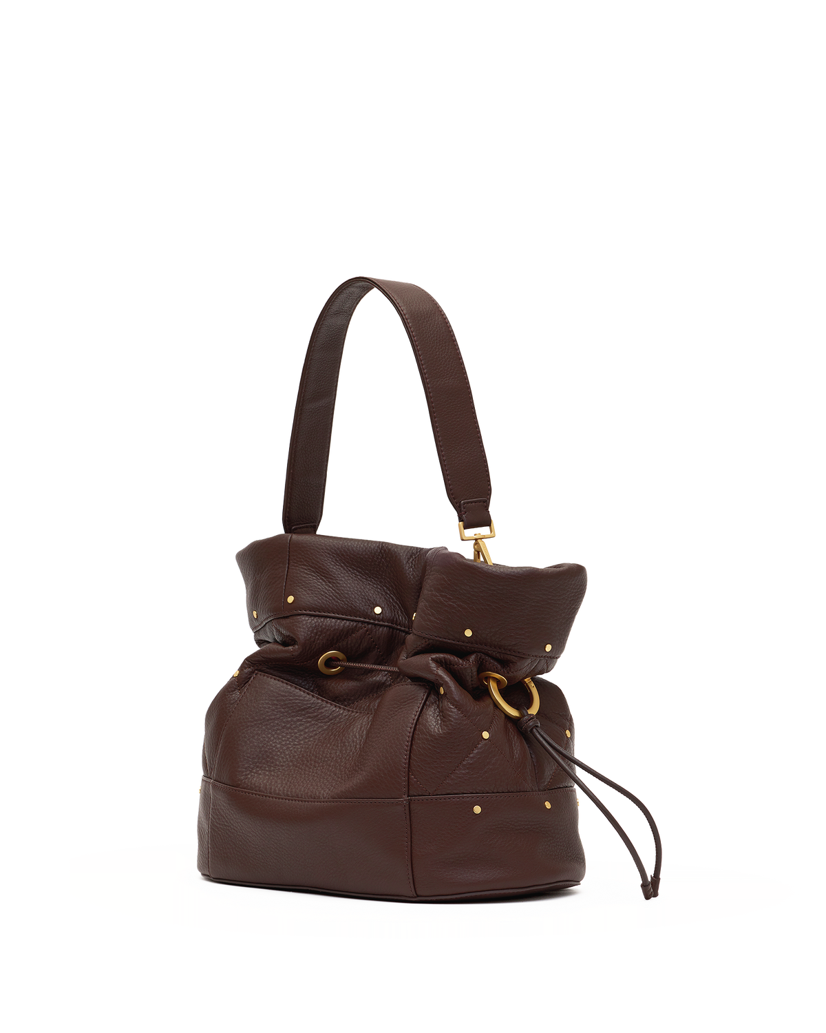 Hammitt Gianna Large Bucket Bag – Quilted Espresso/Brushed Gold – detail 3