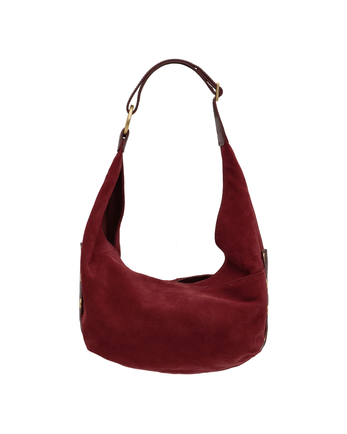 Hammitt Tom Zip Medium Hobo – Cherrywood Suede/Brushed Gold – detail 3