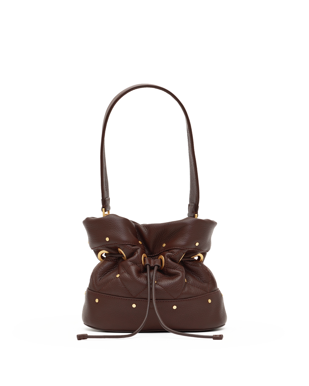 Hammitt Gianna Small Bucket Bag – Quilted Espresso/Brushed Gold