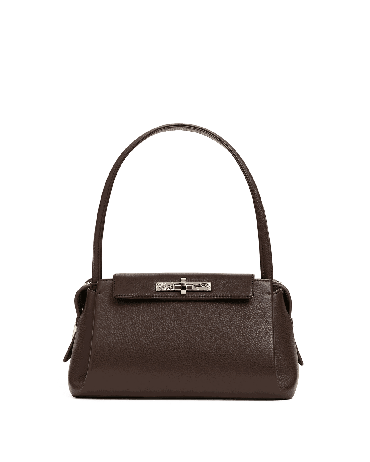 Hammitt Charlotte Medium Shoulder Bag – Espresso Pebble/Silver