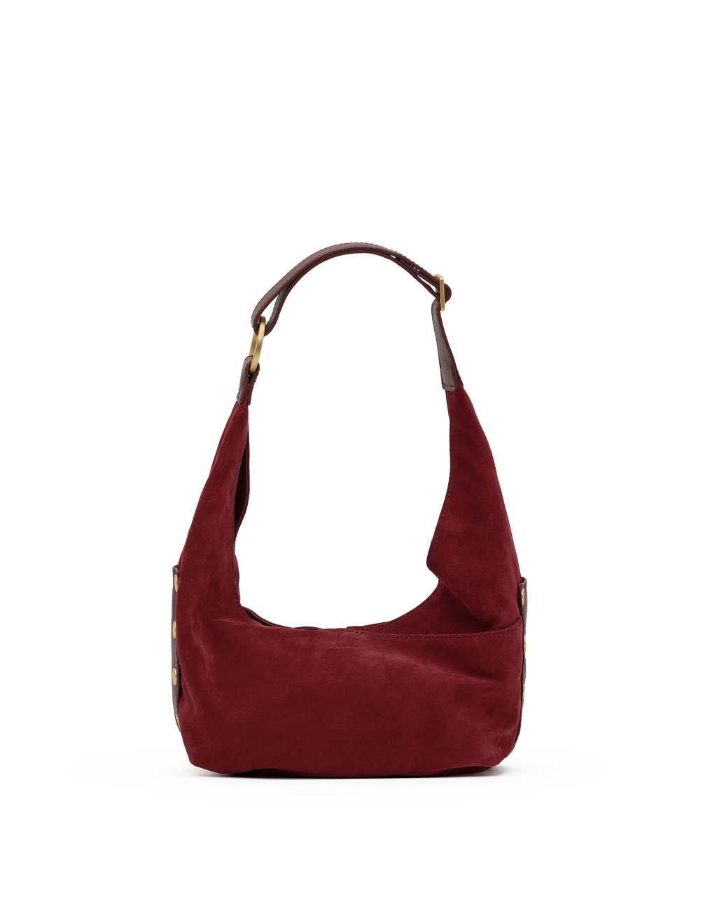 Hammitt Tom Zip Medium Hobo – Cherrywood Suede/Brushed Gold