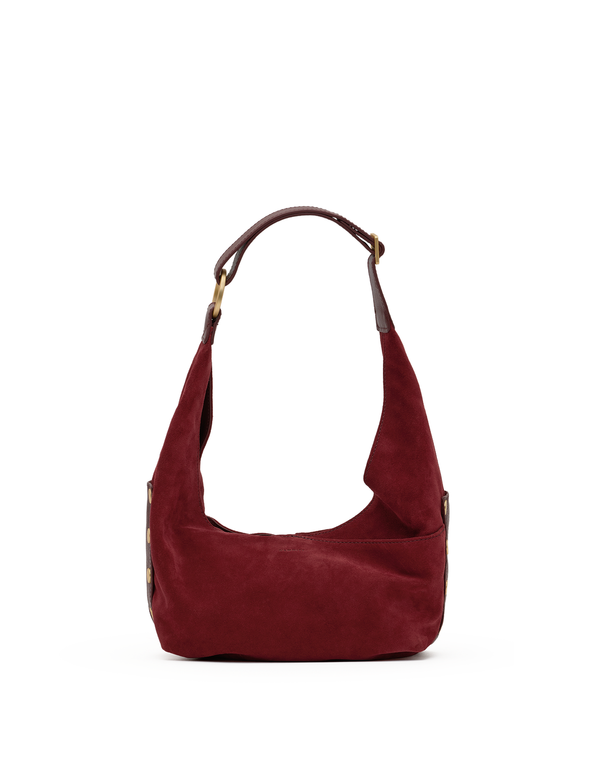 Hammitt Tom Zip Medium Hobo – Cherrywood Suede/Brushed Gold