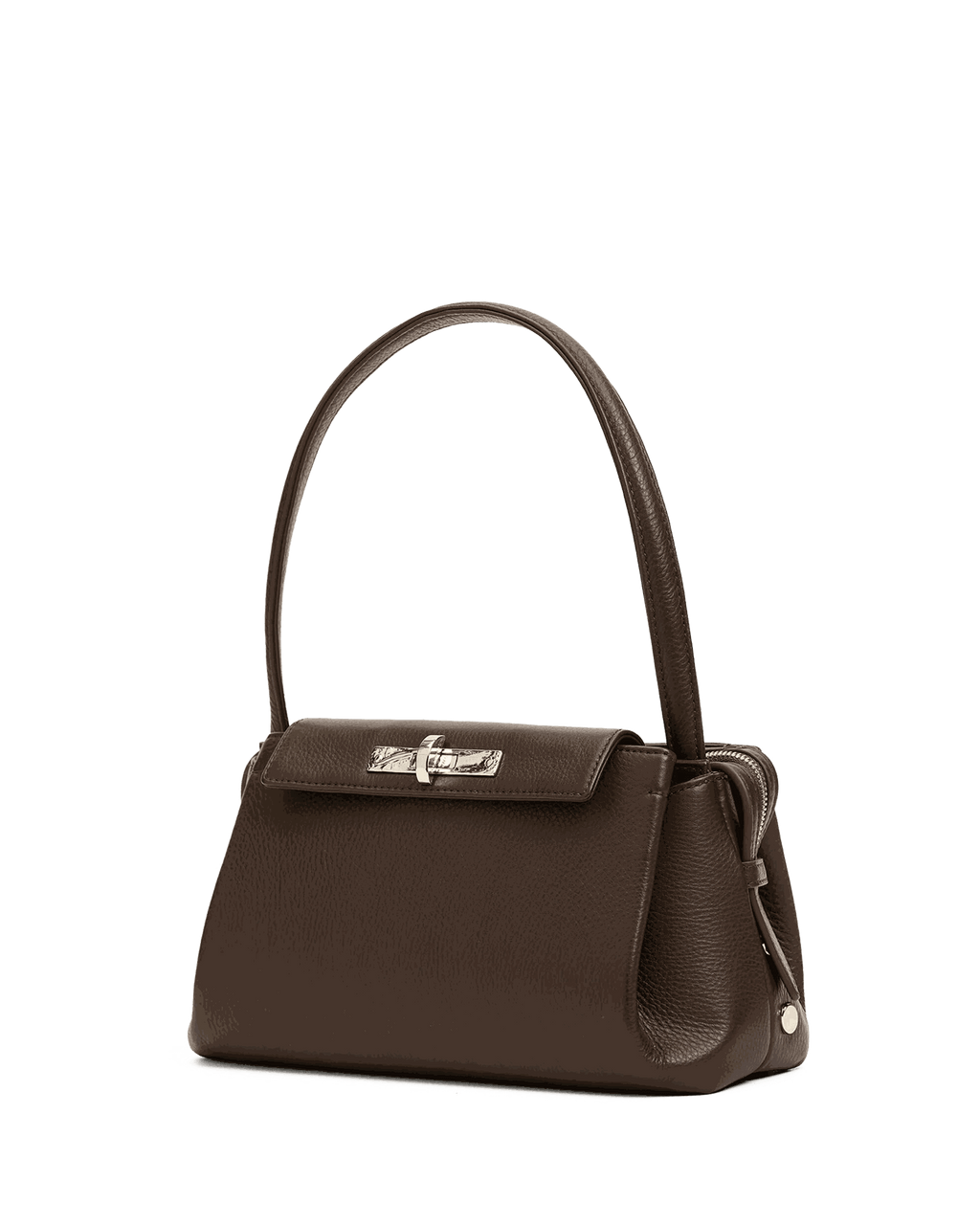 Hammitt Charlotte Medium Shoulder Bag – Espresso Pebble/Silver – detail 4
