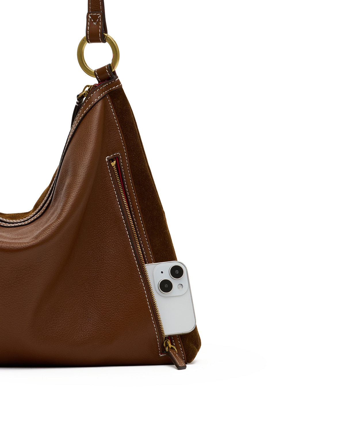 Hammitt Kyle Large Tote – Cinnamon Suede/Antique Gold – detail 4