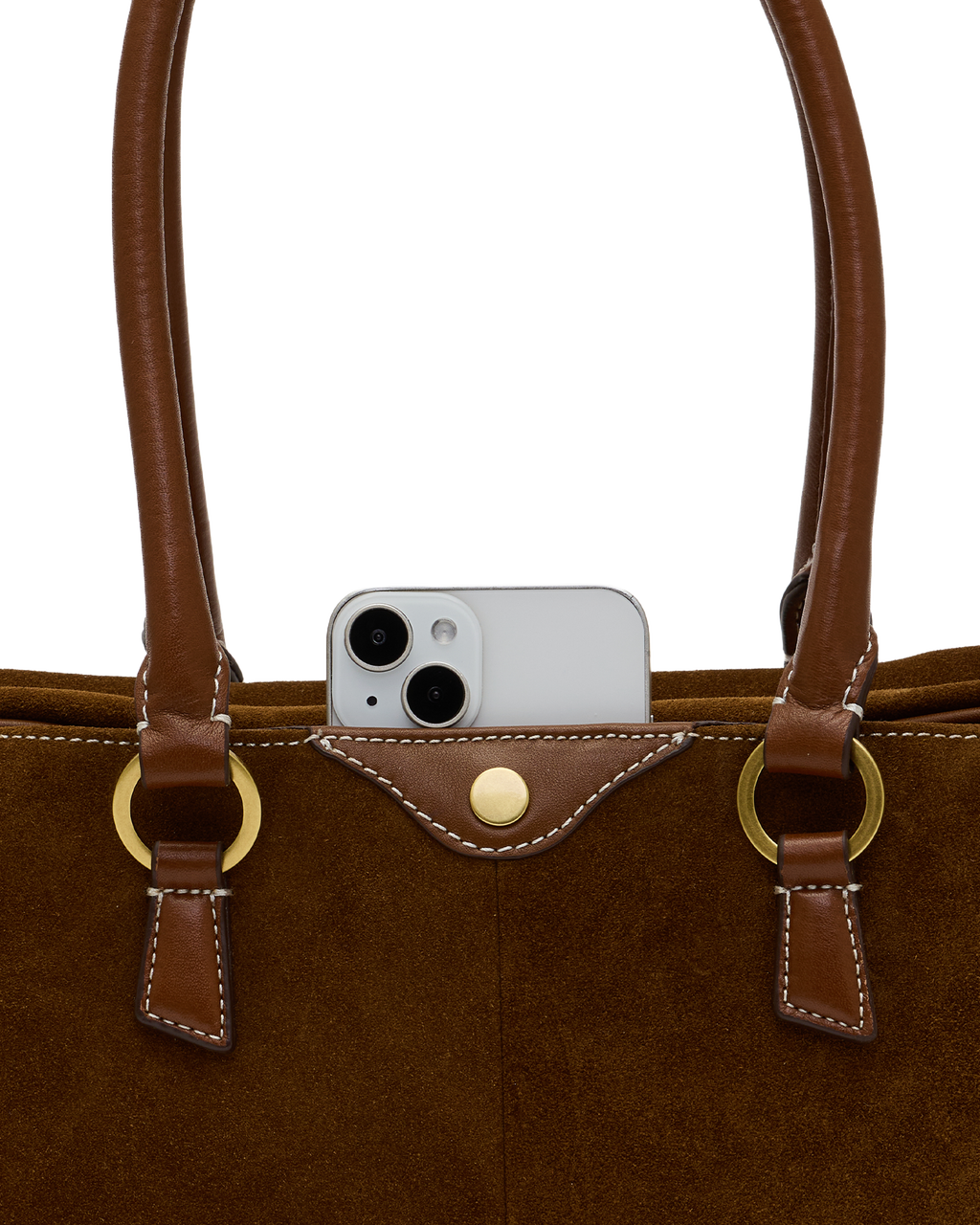 Hammitt Meredith Medium Shoulder Bag – Cinnamon Suede/Antique Gold – detail 4