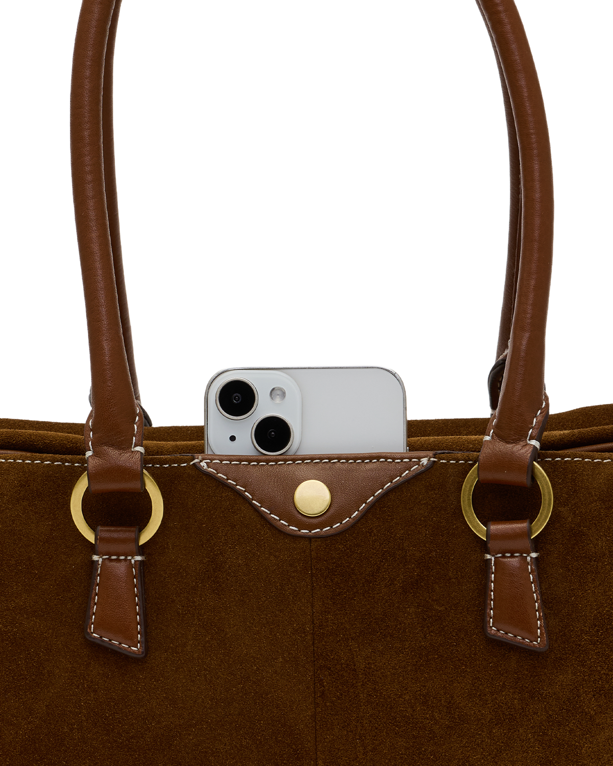 Hammitt Meredith Medium Shoulder Bag – Cinnamon Suede/Antique Gold – detail 4