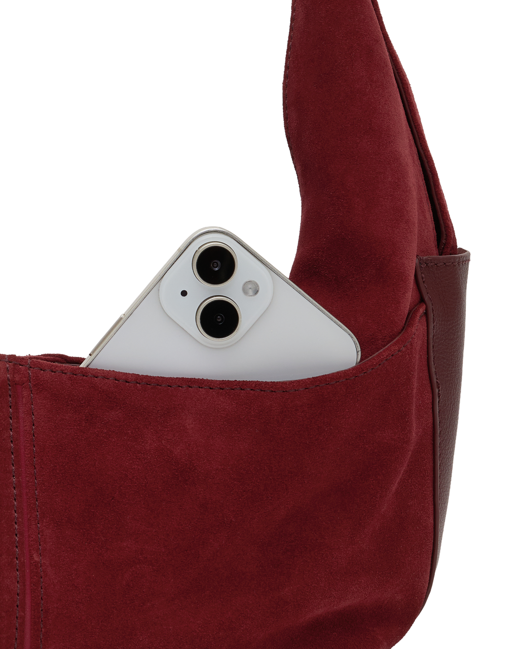 Hammitt Tom Zip Medium Hobo – Cherrywood Suede/Brushed Gold – detail 5