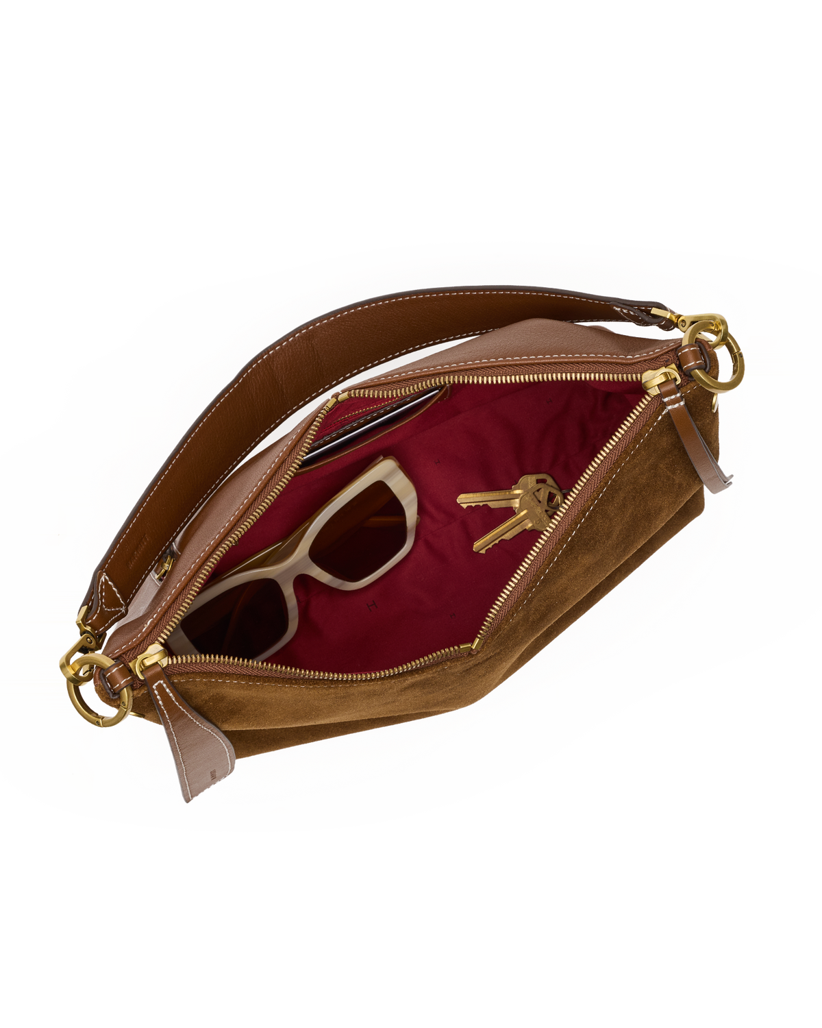 Hammitt Grace Medium Satchel – Cinnamon Suede/Antique Gold – detail 3