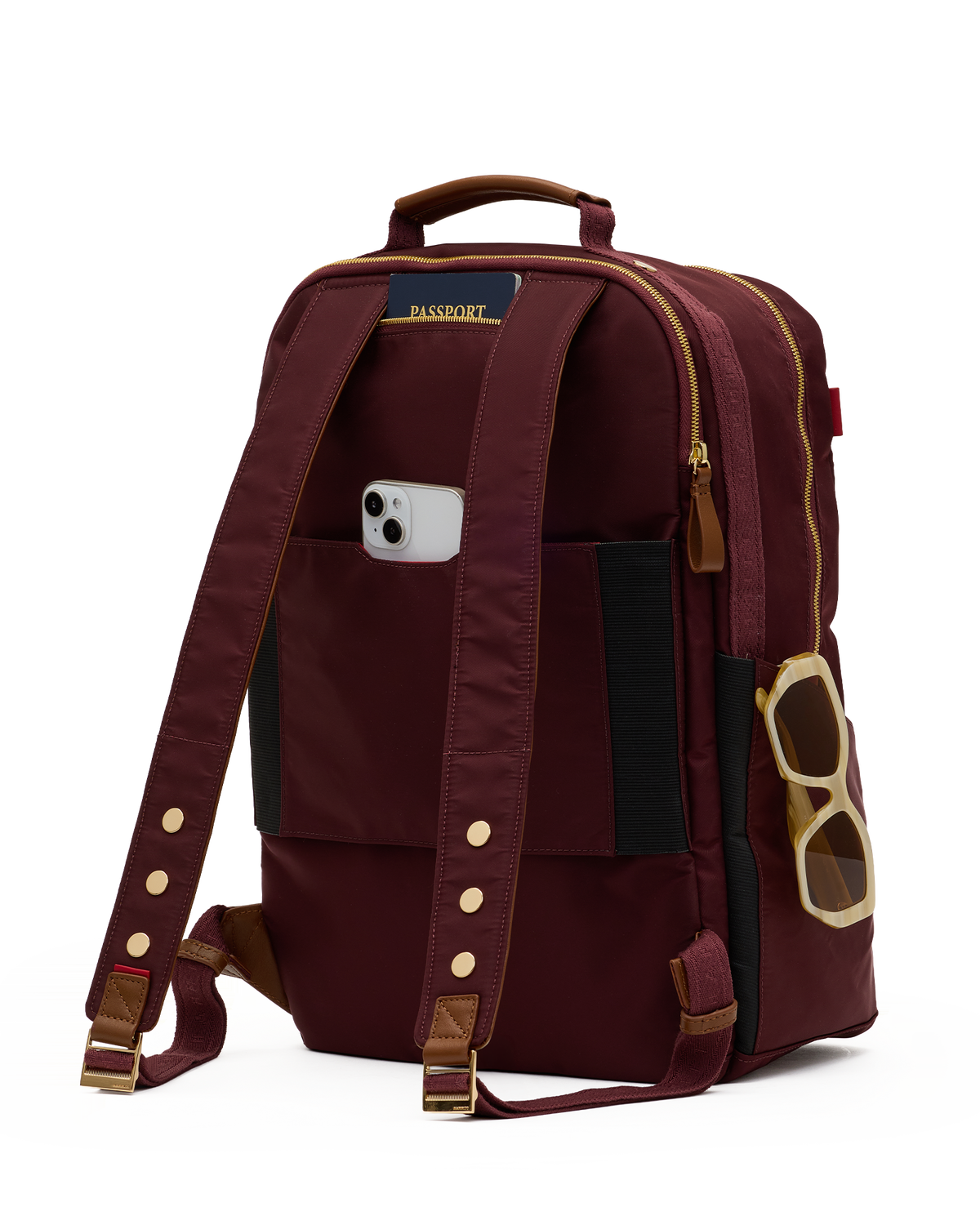 Hammitt Eden Backpack Backpack – Wine Nylon/Gold – detail 5