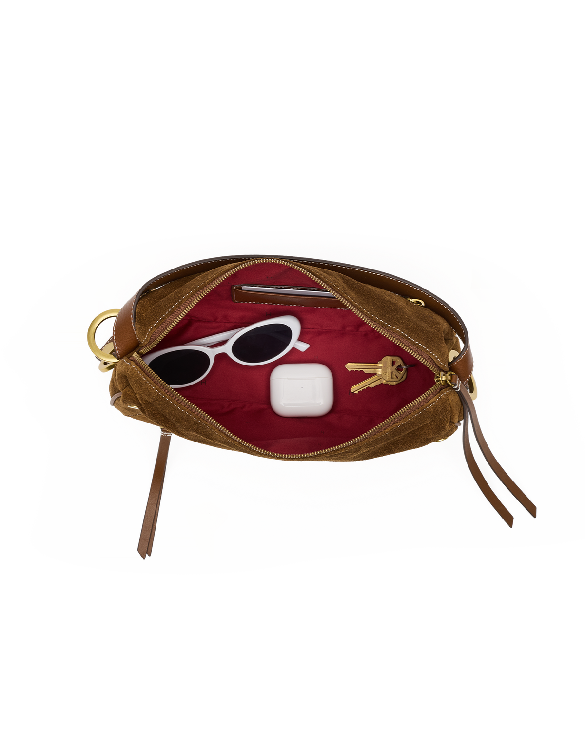 Hammitt Doxie Medium Satchel – Cinnamon Suede/Antique Gold – detail 3