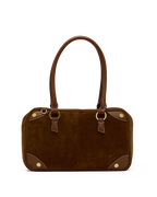 Hammitt Meredith Medium Shoulder Bag – Cinnamon Suede/Antique Gold