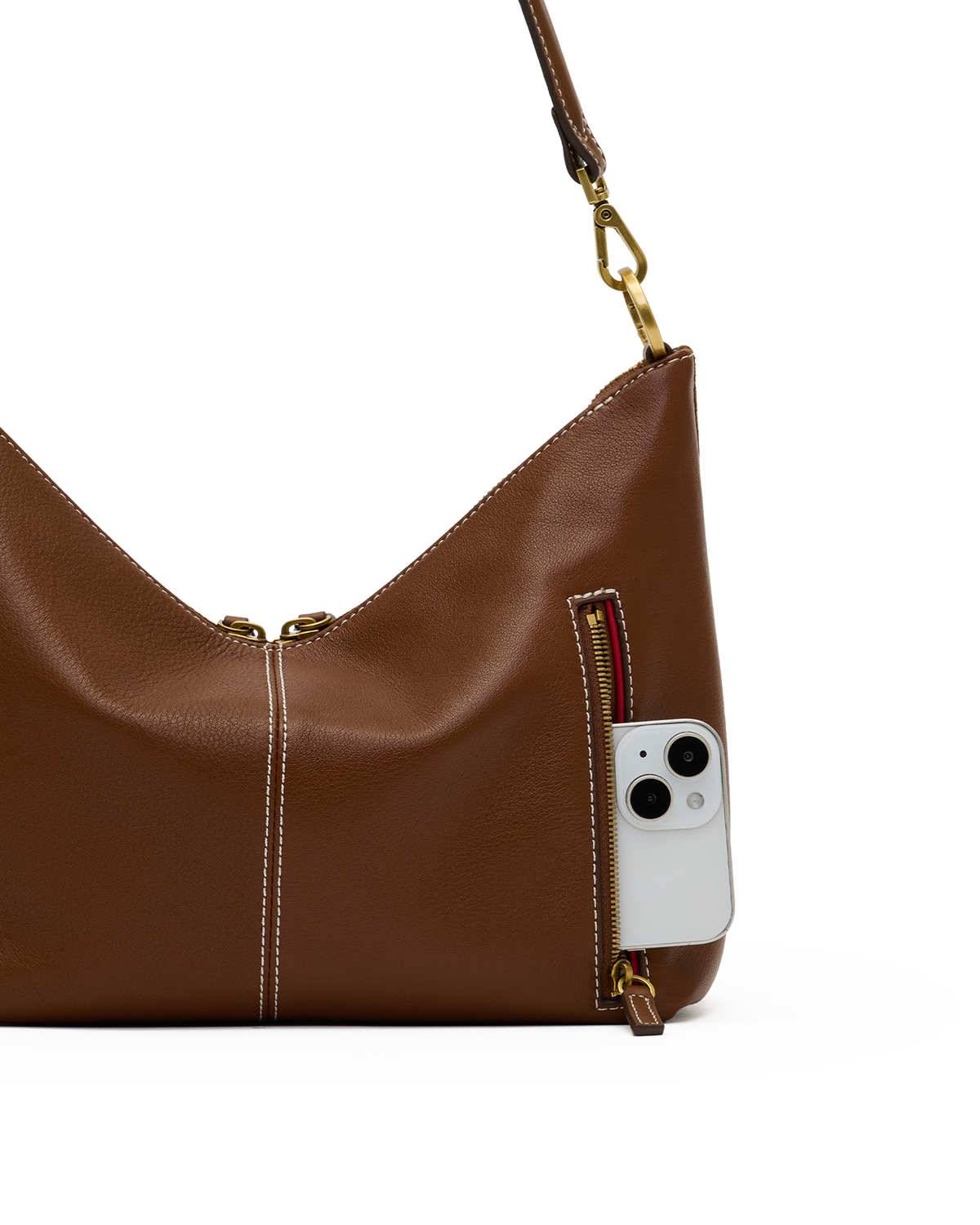 Hammitt Grace Medium Satchel – Cinnamon Suede/Antique Gold – detail 4