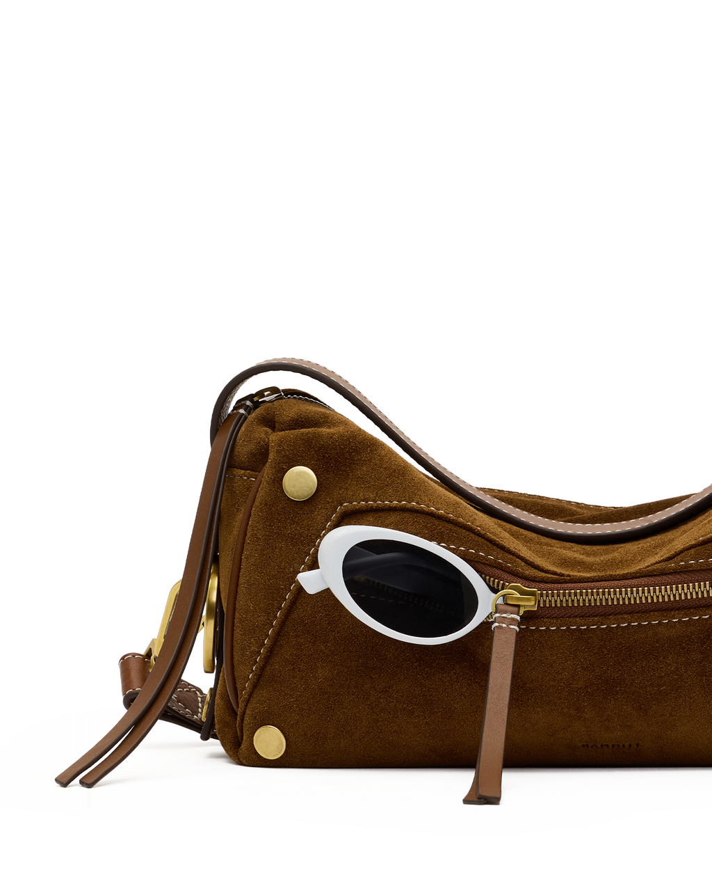 Hammitt Doxie Medium Satchel – Cinnamon Suede/Antique Gold – detail 5