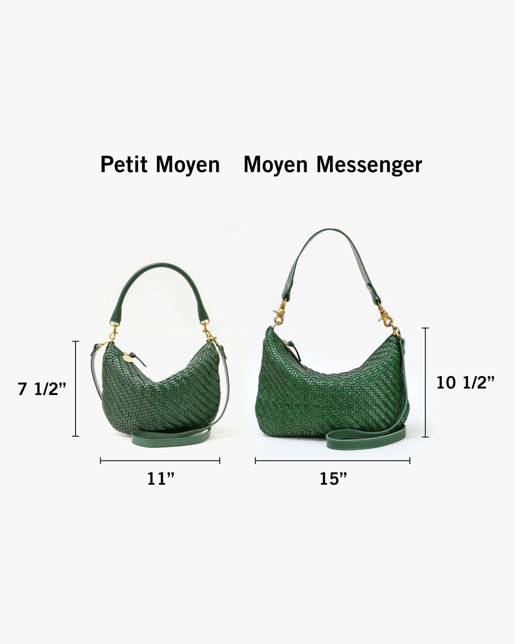 Clare V. Moyen Messenger – Evergreen Woven Zig-Zag – detail 5