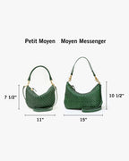 Clare V. Moyen Messenger – Evergreen Woven Zig-Zag – detail 5