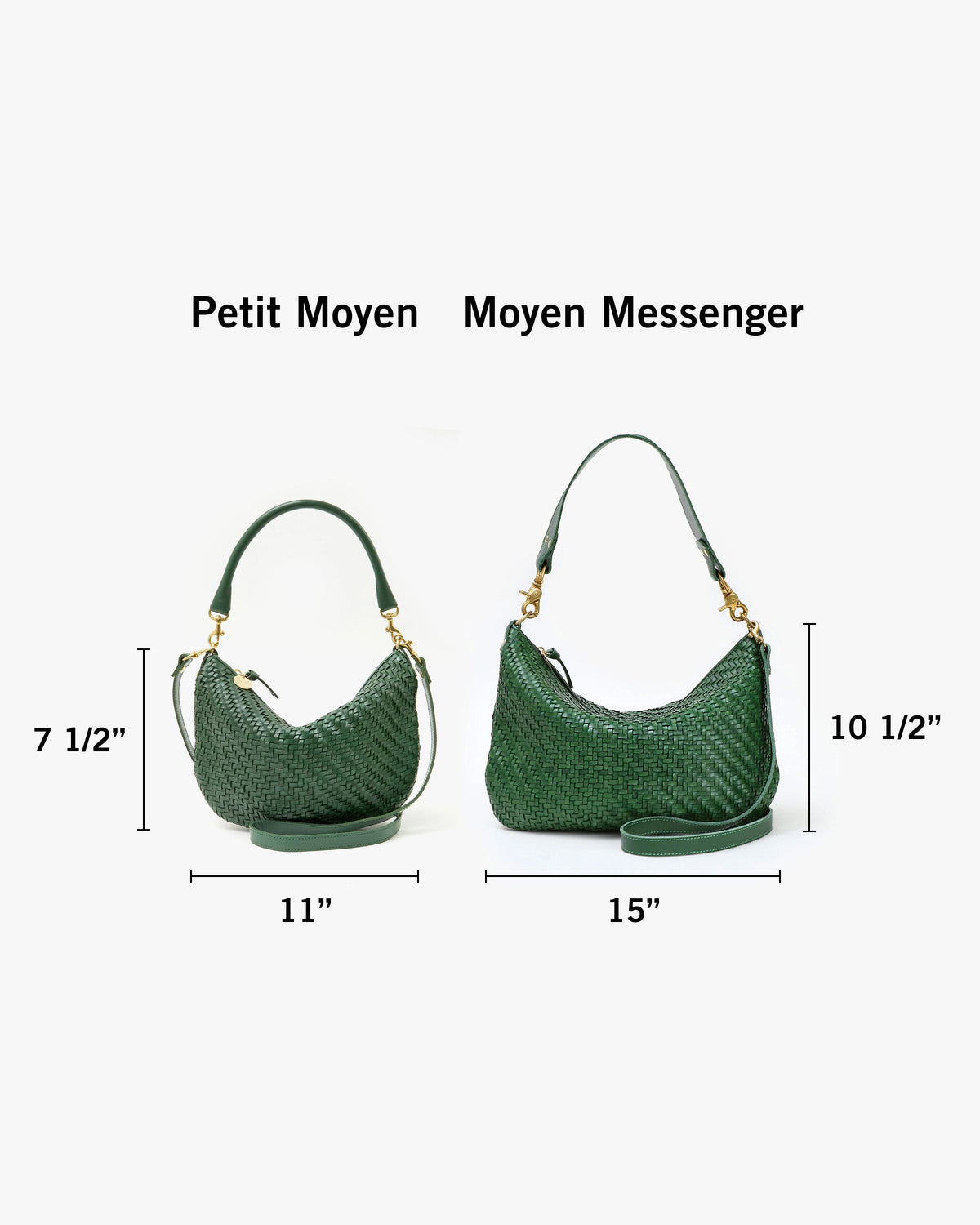 Clare V. Moyen Messenger – Evergreen Woven Zig-Zag – detail 5